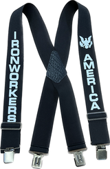 Suspender AAT-2008 Black - IRONWORKERS & AMERICA Suspenders - Made in USA