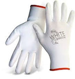 BOSS GLOVES # 1PU2500 WHITE SHADOW™ PALM DIP NON-SLIP W COLOR CODED HEM 12 Pairs