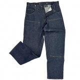 PRISON BLUE 42"W X 32"L Work Pants Double Knee Jeans with buttons Rigid Blue