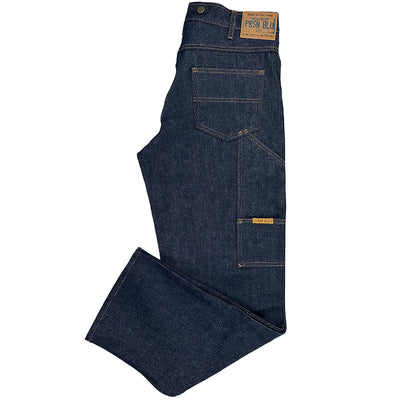 PRISON BLUE 42"W X 30"L Work Pants Double Knee Jeans with buttons Rigid Blue