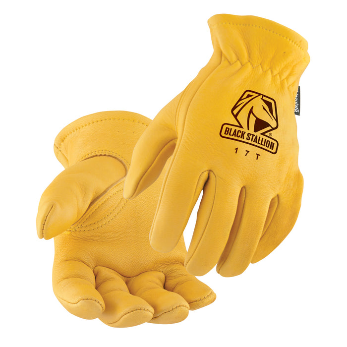 BLACK STALLION 17T Heavy-Duty Grain Deerskin Winter Drivers Glove