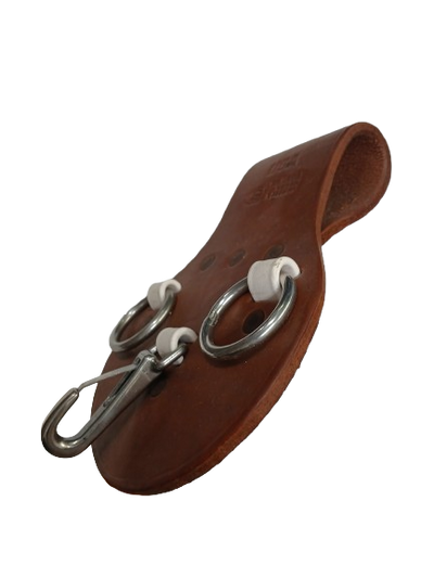 Graber Harness 12-0021Rus Heavy Duty Leather Spud Wrench Scabbard 2 Rings with Snap Hook