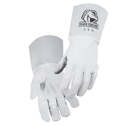 BLACK STALLION 25G Pearl White Grain Goatskin TIG Glove