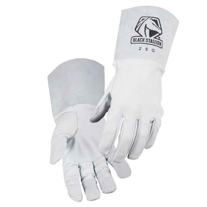 BLACK STALLION 25G Pearl White Grain Goatskin TIG Glove