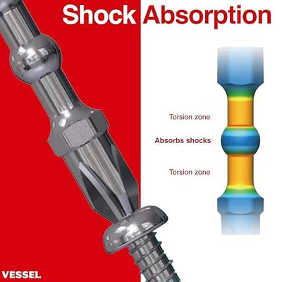 VESSEL 220USB-25U e-ASSIST Screwdriver Higher Torque ver. with 25PC. Bit Set