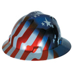 MSA Freedom 10071157 Series™ V-Gard® Helmet Fas-Trac III Slotted American Stars & Stripes