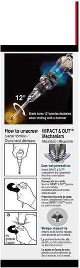 VESSEL 238HWB-7PU Impact & Out Screwdriver with 7pcs bits and Pouch