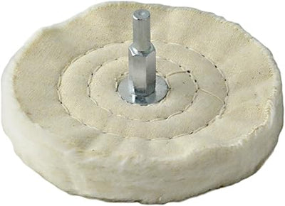 IVY Classic 39125 Spiral Stitched 4-Inch Cotton Muslin Buffing Wheel with 1/4" Spindle, 1/Card