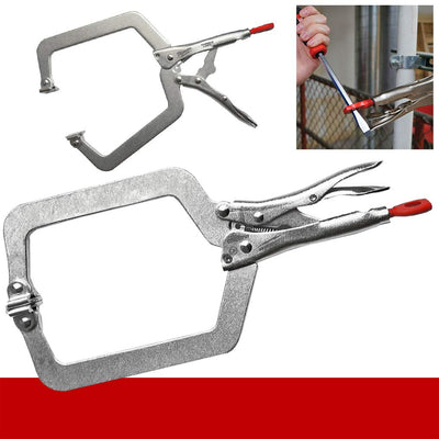 Milwaukee 48 22 3523 Deep Reach Swivel Jaw Locking Clamp 9 Inch, Silver, 9"