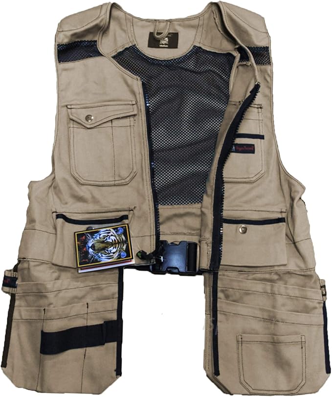 Tiger Trend Mens Work Vest Pockets Utility Vest Tool Pockets