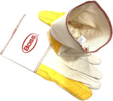BOSS 1BC28571-LRG  1 PAIR/PACK Ironworker Gloves Premium Grade Gold Chore Glove with 2-Ply Palm, Canvas Back Light Weight Platiczed Gauntlet Cuff Long cuff Size Large (Pack of 1 Pair)