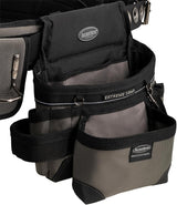 Bucket Boss Mullet Buster 3 Bag Tool Belt with Suspenders in Grey, 55135, Black, full size