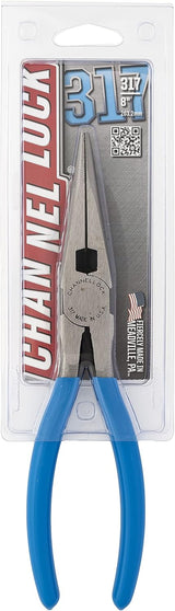Channel Lock 317 - 8 inch Long Nose Plier with Side Cutter