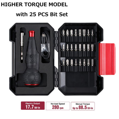 VESSEL 220USB-25U e-ASSIST Screwdriver Higher Torque ver. with 25PC. Bit Set