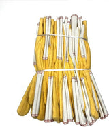 BOSS 1BC28571-LRG (Pack of 12 Pairs) Ironworker Gloves Premium Grade Gold Chore Glove with 2-Ply Palm, Canvas Back Light Weight Platiczed Gauntlet Cuff Long cuff Size Large