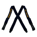 Prison Blues X-Back Suspender with Flat Leather Ends