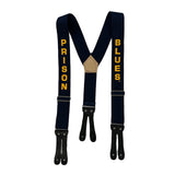 Prison Blues Y-Back Suspender with Flat Leather Ends