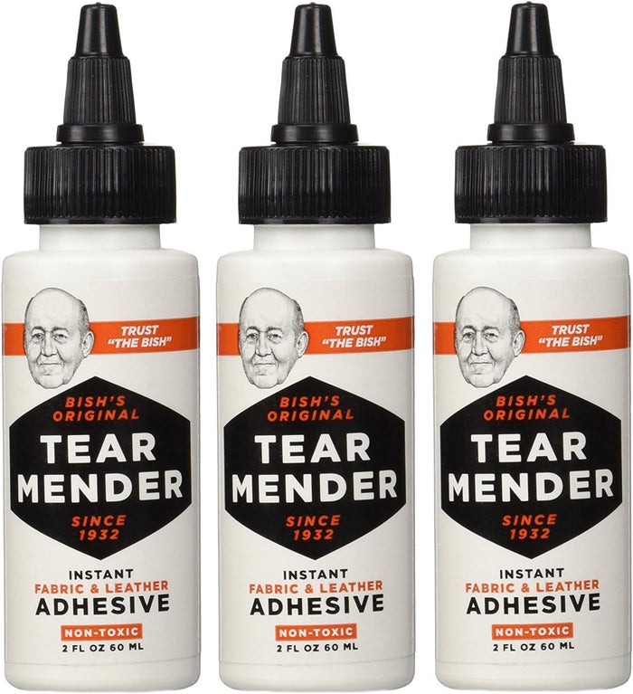 Tear Mender TG-2 Bishs NSaHUl Original Tear Mender Instant Fabric and Leather Adhesive, 2 oz (Pack of 3)