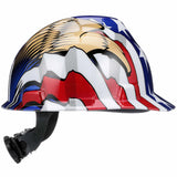 MSA&nbsp;10052947 V-GARD HARD HAT CAP W/ FAS TRACK SUSPENSION AND AMERICAN FLAG WITH 2 EAGLES