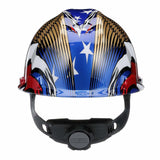 MSA&nbsp;10052947 V-GARD HARD HAT CAP W/ FAS TRACK SUSPENSION AND AMERICAN FLAG WITH 2 EAGLES