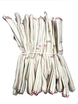 BOSS 1BC21701J X-LRG Ironworker Gloves White Cotton Premium Grade Chore Glove with Double Layer Palm, Cotton Back and Nap-In Finish - Rubberized Gauntlet Cuff, Long cuff Size X-Large (Pack of 12 Pairs)