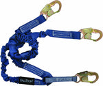 8240Y 4½' to 6' ElasTech® Energy Absorbing Lanyard, Double-leg with Steel Snap Hooks