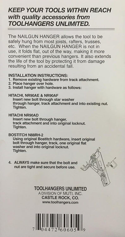 Tool Hangers 60605X HANGER NAIL GUN FOR NR90AE AND N88RH-2 (Sky Hook)