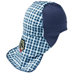 AH1730-BL FR Cotton Welding Cap with Hidden Bill Extension, Blue Plaid