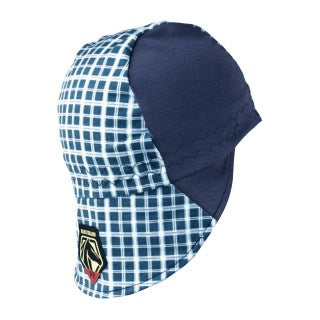 Black Stallion AH1730-BL FR Cotton Welding Cap with Hidden Bill Extension, Blue Plaid