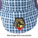 Black Stallion AH1730-BL FR Cotton Welding Cap with Hidden Bill Extension, Blue Plaid