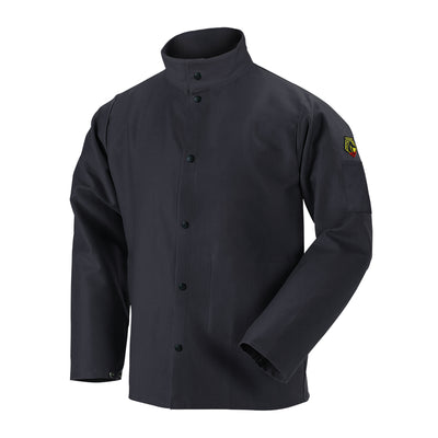 BLACK STALLION FBK9-30C Flame-Resistant Cotton Welding Jacket, BLACK
