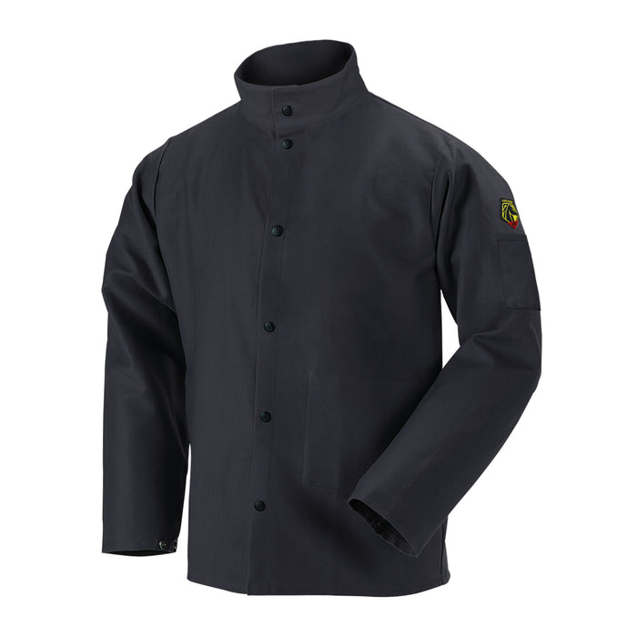 BLACK STALLION FBK9-30C Flame-Resistant Cotton Welding Jacket, BLACK