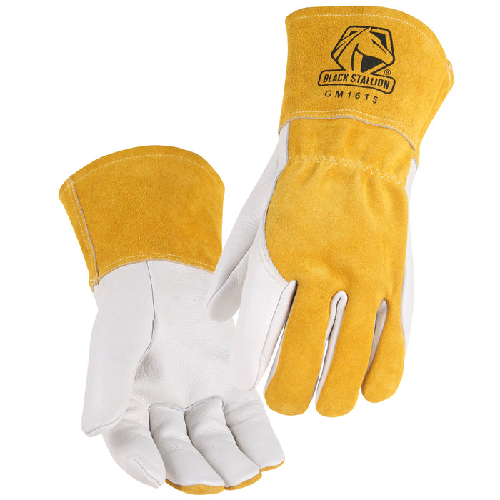 BLACK STALION GM1615-WT Cowhide MIG Glove with Side Padding