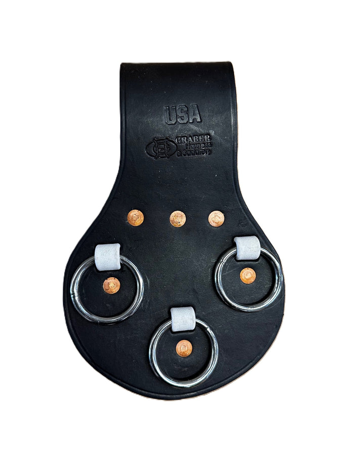 Graber Harness 0022Rus Leather Spud Wrench Holder with 3 Metal Rings