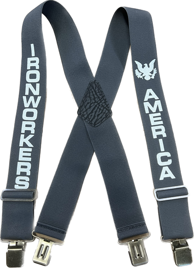 Suspender AAT-2007 Gray - IRONWORKERS & AMERICA Suspenders - Made in USA