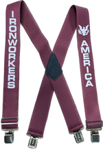 Suspender AAT-2009 Burgundy - IRONWORKERS & AMERICA Suspenders - Made in USA