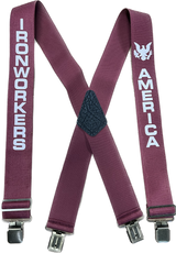 Suspender AAT-2009 Burgundy - IRONWORKERS & AMERICA Suspenders - Made in USA