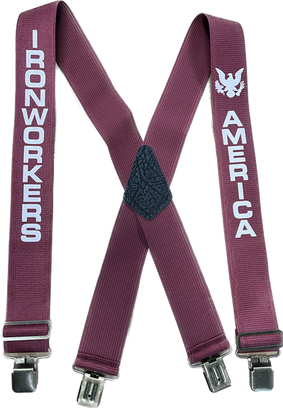 Suspender AAT-2009 Burgundy - IRONWORKERS & AMERICA Suspenders - Made in USA