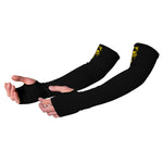BLACK STALLION KS-23T-BK Black A4 Cut-Resistant Para-Aramid Knit Sleeves with Thumb Slot, 23" Length