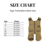 Tiger Trend Mens Work Vest Pockets Utility Vest Tool Pockets Finisher Pro