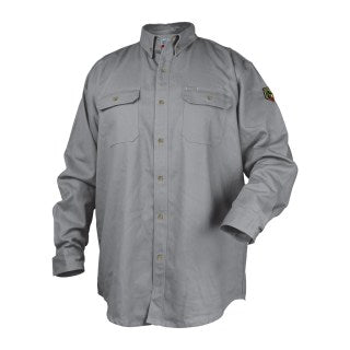 BLACK STALLION WF2110-GY FR Cotton Work Shirt, Gray