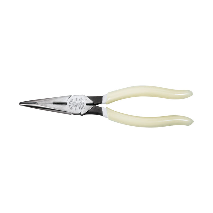 KLEIN D203-8-GLW Pliers, Needle Nose Side-Cutters, High-Visibility, 8-Inch