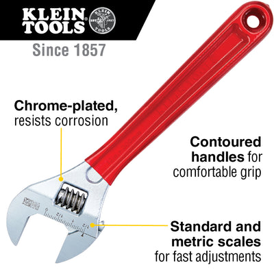 Klein D507-12 12" Adjustable Wrench Extra-Capacity