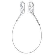 FALLTECH 8307 6' Coated Cable Restraint Lanyard, Fixed-length with Steel Snap Hooks