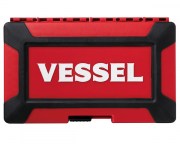 VESSEL HRW3005M-SW  3/8" Swivel Socket Wrench Set - Wood-Compo HRW3005M-SW Non-Slip Handle (16 pcs)