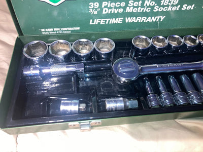 Sk Tool 1839 39 Piece 3/8′ Dr 6pt Metric Socket Set. Made in USA Deals