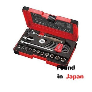 VESSEL HRW2004M-SW Swivel Socket Wrench Set 1/4" (6.35mm) Wood-Compo  Non-Slip Handle (21 pcs)