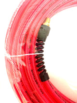 Coilhose Pneumatics PFE41004TR Flexeel Hose,   1/4" x 100', 1/4" MPT Reusable Strain Relief Fittings, Transparent Red