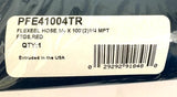 Coilhose Pneumatics PFE41004TR Flexeel Hose,   1/4" x 100', 1/4" MPT Reusable Strain Relief Fittings, Transparent Red
