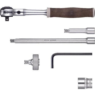 VESSEL HRW2004M-SW Swivel Socket Wrench Set 1/4" (6.35mm) Wood-Compo  Non-Slip Handle (21 pcs)